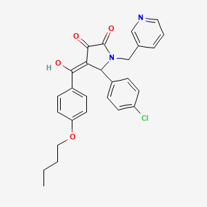 4-[(4-butoxyphenyl)carbonyl]-5-(4-chlorophenyl)-3-hydroxy-1-(pyridin-3-ylmethyl)-1,5-dihydro-2H-pyrrol-2-one