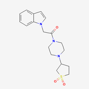 1-(4-(1,1-dioxidotetrahydrothiophen-3-yl)piperazin-1-yl)-2-(1H-indol-1-yl)ethanone