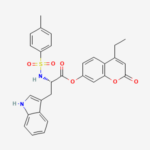 molecular formula C29H26N2O6S B11139272 4-ethyl-2-oxo-2H-chromen-7-yl N-[(4-methylphenyl)sulfonyl]-L-tryptophanate 