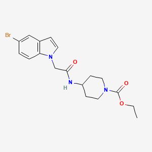 molecular formula C18H22BrN3O3 B11139289 ethyl 4-{[(5-bromo-1H-indol-1-yl)acetyl]amino}piperidine-1-carboxylate 