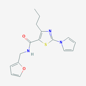 molecular formula C16H17N3O2S B11139295 N-(furan-2-ylmethyl)-4-propyl-2-(1H-pyrrol-1-yl)-1,3-thiazole-5-carboxamide 