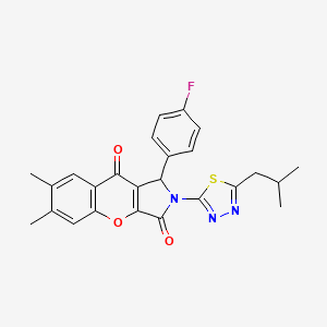 1-(4-Fluorophenyl)-6,7-dimethyl-2-[5-(2-methylpropyl)-1,3,4-thiadiazol-2-yl]-1,2-dihydrochromeno[2,3-c]pyrrole-3,9-dione