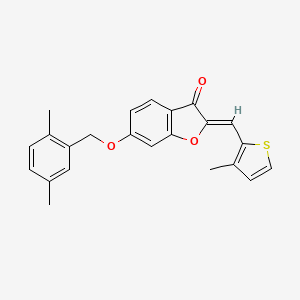 molecular formula C23H20O3S B11139317 6-[(2,5-dimethylbenzyl)oxy]-2-[(Z)-1-(3-methyl-2-thienyl)methylidene]-1-benzofuran-3-one 