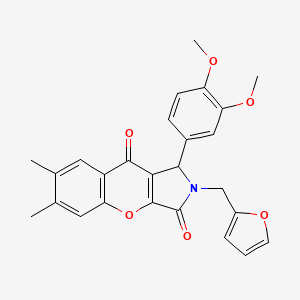 1-(3,4-Dimethoxyphenyl)-2-(furan-2-ylmethyl)-6,7-dimethyl-1,2-dihydrochromeno[2,3-c]pyrrole-3,9-dione