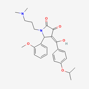 molecular formula C26H32N2O5 B11139355 1-[3-(dimethylamino)propyl]-3-hydroxy-5-(2-methoxyphenyl)-4-{[4-(propan-2-yloxy)phenyl]carbonyl}-1,5-dihydro-2H-pyrrol-2-one 