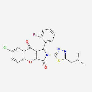 7-Chloro-1-(2-fluorophenyl)-2-[5-(2-methylpropyl)-1,3,4-thiadiazol-2-yl]-1,2-dihydrochromeno[2,3-c]pyrrole-3,9-dione