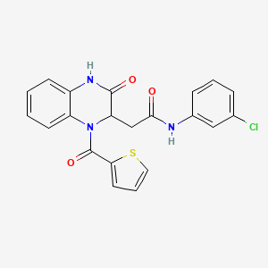 N-(3-chlorophenyl)-2-[3-oxo-1-(thiophene-2-carbonyl)-1,2,3,4-tetrahydroquinoxalin-2-yl]acetamide