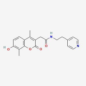 2-(7-hydroxy-4,8-dimethyl-2-oxo-2H-chromen-3-yl)-N-[2-(pyridin-4-yl)ethyl]acetamide