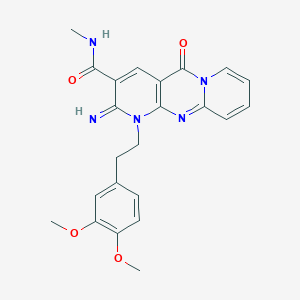 7-[2-(3,4-dimethoxyphenyl)ethyl]-6-imino-N-methyl-2-oxo-1,7,9-triazatricyclo[8.4.0.0^{3,8}]tetradeca-3(8),4,9,11,13-pentaene-5-carboxamide