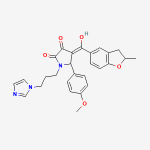 3-hydroxy-1-[3-(1H-imidazol-1-yl)propyl]-5-(4-methoxyphenyl)-4-(2-methyl-2,3-dihydro-1-benzofuran-5-carbonyl)-2,5-dihydro-1H-pyrrol-2-one