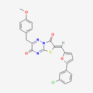 (2Z)-2-{[5-(3-chlorophenyl)furan-2-yl]methylidene}-6-(4-methoxybenzyl)-7H-[1,3]thiazolo[3,2-b][1,2,4]triazine-3,7(2H)-dione