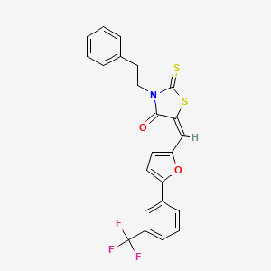 (5E)-3-(2-phenylethyl)-2-thioxo-5-({5-[3-(trifluoromethyl)phenyl]furan-2-yl}methylidene)-1,3-thiazolidin-4-one