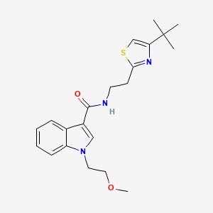 molecular formula C21H27N3O2S B11139445 N-[2-(4-tert-butyl-1,3-thiazol-2-yl)ethyl]-1-(2-methoxyethyl)-1H-indole-3-carboxamide 