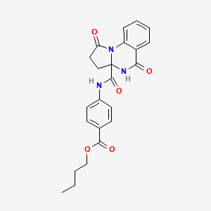 Benzoic acid, 4-[[(2,3,4,5-tetrahydro-1,5-dioxopyrrolo[1,2-a]quinazolin-3a(1H)-yl)carbonyl]amino]-, butyl ester