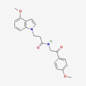 molecular formula C21H22N2O4 B11139469 3-(4-methoxy-1H-indol-1-yl)-N-[2-(4-methoxyphenyl)-2-oxoethyl]propanamide 