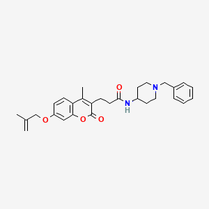 molecular formula C29H34N2O4 B11139484 N~1~-(1-benzyl-4-piperidyl)-3-{4-methyl-7-[(2-methylallyl)oxy]-2-oxo-2H-chromen-3-yl}propanamide 