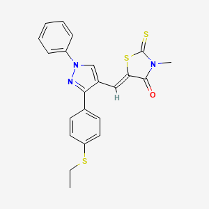 (5Z)-5-({3-[4-(ethylsulfanyl)phenyl]-1-phenyl-1H-pyrazol-4-yl}methylidene)-3-methyl-2-thioxo-1,3-thiazolidin-4-one