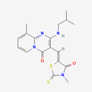 9-methyl-3-[(Z)-(3-methyl-4-oxo-2-thioxo-1,3-thiazolidin-5-ylidene)methyl]-2-[(2-methylpropyl)amino]-4H-pyrido[1,2-a]pyrimidin-4-one