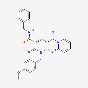 {2-imino-1-[(4-methoxyphenyl)methyl]-5-oxo(1,6-dihydropyridino[1,2-a]pyridino[2,3-d]pyrimidin-3-yl)}-N-benzylcarboxamide