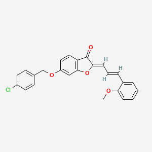 (2Z)-6-[(4-chlorobenzyl)oxy]-2-[(2E)-3-(2-methoxyphenyl)prop-2-en-1-ylidene]-1-benzofuran-3(2H)-one