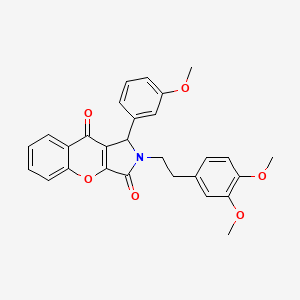 molecular formula C28H25NO6 B11139603 2-[2-(3,4-Dimethoxyphenyl)ethyl]-1-(3-methoxyphenyl)-1,2-dihydrochromeno[2,3-c]pyrrole-3,9-dione 