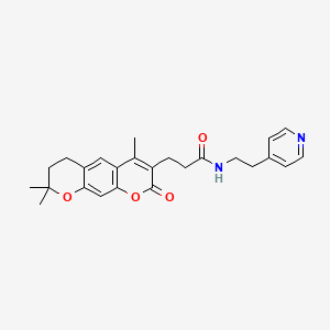 N-[2-(4-pyridyl)ethyl]-3-(4,8,8-trimethyl-2-oxo-7,8-dihydro-2H,6H-pyrano[3,2-g]chromen-3-yl)propanamide