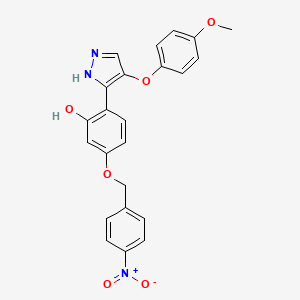 2-[4-(4-methoxyphenoxy)-1H-pyrazol-3-yl]-5-[(4-nitrobenzyl)oxy]phenol