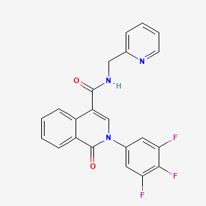 molecular formula C22H14F3N3O2 B11139670 1-oxo-N~4~-(2-pyridylmethyl)-2-(3,4,5-trifluorophenyl)-1,2-dihydro-4-isoquinolinecarboxamide 