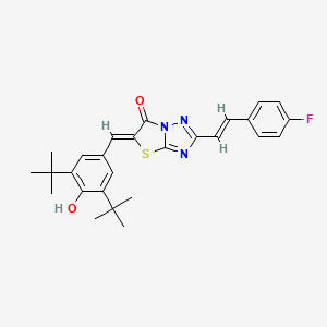 (5Z)-5-(3,5-di-tert-butyl-4-hydroxybenzylidene)-2-[(E)-2-(4-fluorophenyl)ethenyl][1,3]thiazolo[3,2-b][1,2,4]triazol-6(5H)-one