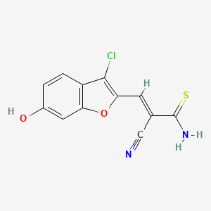 (2E)-3-(3-chloro-6-hydroxy-1-benzofuran-2-yl)-2-cyanoprop-2-enethioamide