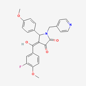 molecular formula C25H21FN2O5 B11139719 4-(3-Fluoro-4-methoxybenzoyl)-3-hydroxy-5-(4-methoxyphenyl)-1-(pyridin-4-ylmethyl)-1H-pyrrol-2(5H)-one CAS No. 618074-45-6