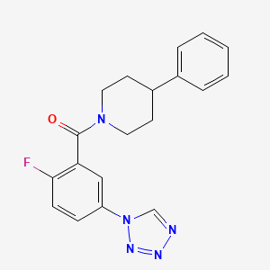 [2-fluoro-5-(1H-tetrazol-1-yl)phenyl](4-phenylpiperidin-1-yl)methanone