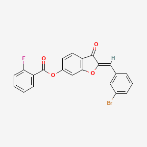 2-[(3-Bromophenyl)methylene]-3-oxobenzo[3,4-b]furan-6-yl 2-fluorobenzoate