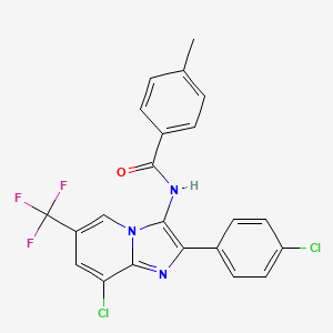 N-[8-chloro-2-(4-chlorophenyl)-6-(trifluoromethyl)imidazo[1,2-a]pyridin-3-yl]-4-methylbenzamide