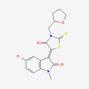 (3Z)-5-bromo-1-methyl-3-[4-oxo-3-(tetrahydro-2-furanylmethyl)-2-thioxo-1,3-thiazolidin-5-ylidene]-1,3-dihydro-2H-indol-2-one