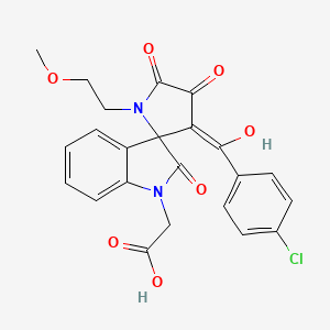 {3'-[(4-chlorophenyl)carbonyl]-4'-hydroxy-1'-(2-methoxyethyl)-2,5'-dioxo-1',5'-dihydrospiro[indole-3,2'-pyrrol]-1(2H)-yl}acetic acid