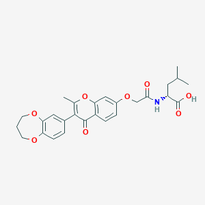 molecular formula C27H29NO8 B11139792 N-({[3-(3,4-dihydro-2H-1,5-benzodioxepin-7-yl)-2-methyl-4-oxo-4H-chromen-7-yl]oxy}acetyl)-D-leucine 