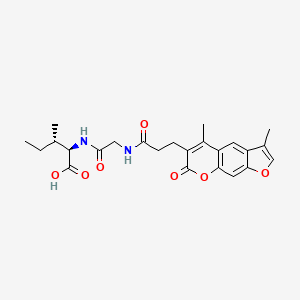 molecular formula C24H28N2O7 B11139843 N-[3-(3,5-dimethyl-7-oxo-7H-furo[3,2-g]chromen-6-yl)propanoyl]glycyl-D-isoleucine 