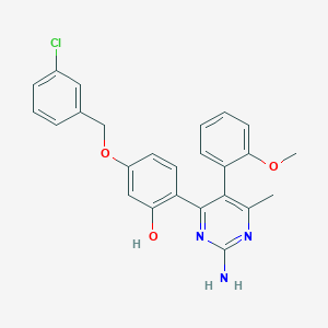 2-[2-Amino-5-(2-methoxyphenyl)-6-methyl-4-pyrimidinyl]-5-[(3-chlorobenzyl)oxy]phenol