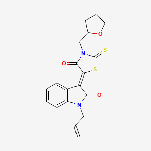 (3Z)-3-[4-oxo-3-(tetrahydrofuran-2-ylmethyl)-2-thioxo-1,3-thiazolidin-5-ylidene]-1-(prop-2-en-1-yl)-1,3-dihydro-2H-indol-2-one