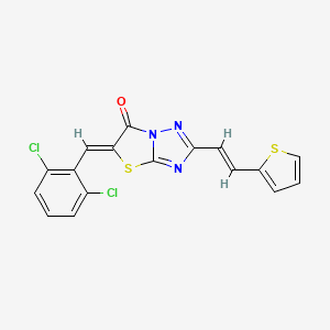 molecular formula C17H9Cl2N3OS2 B11139874 (5Z)-5-(2,6-dichlorobenzylidene)-2-[(E)-2-(thiophen-2-yl)ethenyl][1,3]thiazolo[3,2-b][1,2,4]triazol-6(5H)-one 