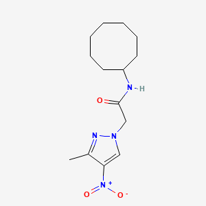 molecular formula C14H22N4O3 B11139892 N-cyclooctyl-2-(3-methyl-4-nitro-1H-pyrazol-1-yl)acetamide 