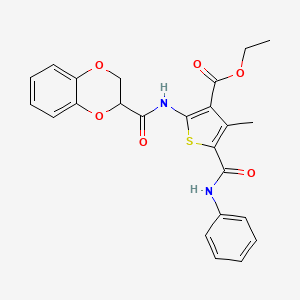 molecular formula C24H22N2O6S B11139898 Ethyl 2-[(2,3-dihydro-1,4-benzodioxin-2-ylcarbonyl)amino]-4-methyl-5-(phenylcarbamoyl)thiophene-3-carboxylate 