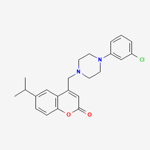 4-{[4-(3-chlorophenyl)piperazin-1-yl]methyl}-6-(propan-2-yl)-2H-chromen-2-one