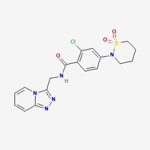 2-chloro-4-(1,1-dioxido-1,2-thiazinan-2-yl)-N-([1,2,4]triazolo[4,3-a]pyridin-3-ylmethyl)benzamide