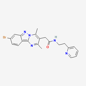 molecular formula C21H20BrN5O B11139967 2-(8-bromo-2,4-dimethylpyrimido[1,2-b]indazol-3-yl)-N-[2-(2-pyridyl)ethyl]acetamide 