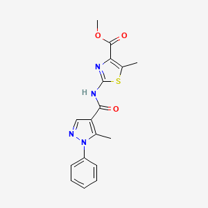 methyl 5-methyl-2-{[(5-methyl-1-phenyl-1H-pyrazol-4-yl)carbonyl]amino}-1,3-thiazole-4-carboxylate