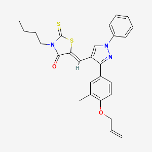 (5Z)-3-butyl-5-({3-[3-methyl-4-(prop-2-en-1-yloxy)phenyl]-1-phenyl-1H-pyrazol-4-yl}methylidene)-2-thioxo-1,3-thiazolidin-4-one