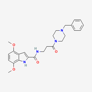 N~2~-[3-(4-benzylpiperazino)-3-oxopropyl]-4,7-dimethoxy-1H-indole-2-carboxamide