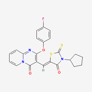 3-[(Z)-(3-cyclopentyl-4-oxo-2-thioxo-1,3-thiazolidin-5-ylidene)methyl]-2-(4-fluorophenoxy)-4H-pyrido[1,2-a]pyrimidin-4-one